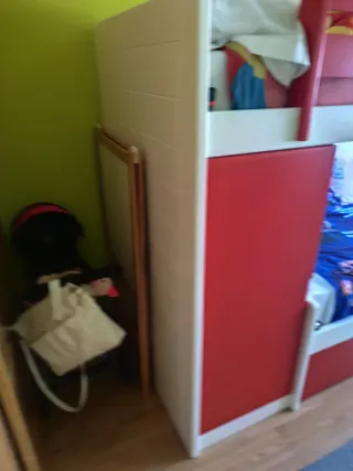 Cama tren con armario, cama nido y 3 cajones