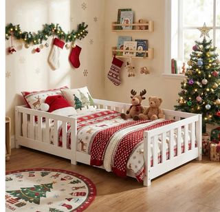 Cama infantil con colchón 90x300cm con protección