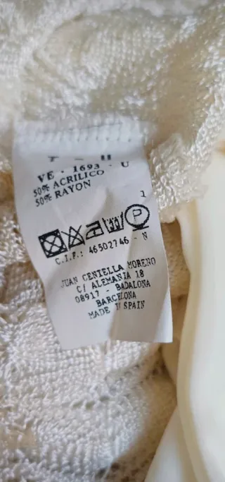 Vestido Crochet Mujer Talla S Vintage