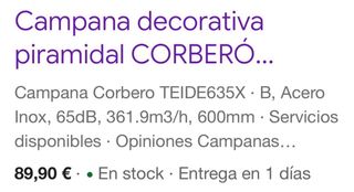 Campana Extractora Corberó TEIDE635X Piramidal