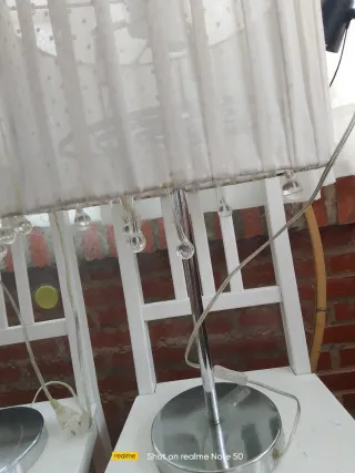 Lámparas de tela plumeti plateadas