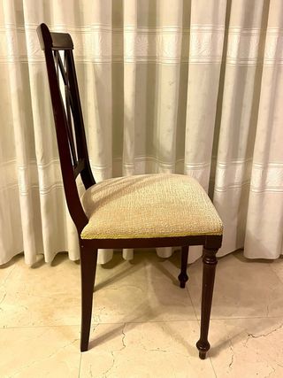 Conjunto 6 sillas madera tapizadas