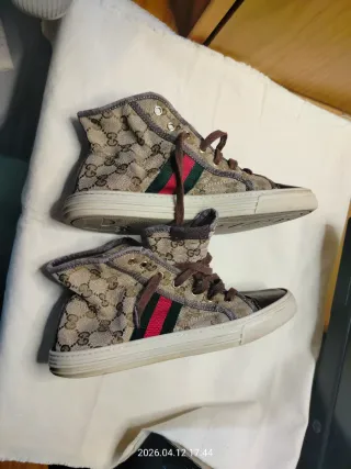 Zapatillas Gucci Botín Lona GG Beige/Marrón 38/39