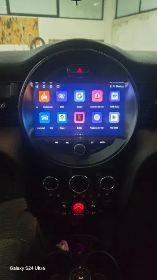 Rádio 4/64GB Mini F55 F56 F60 Android 14 com GPS.