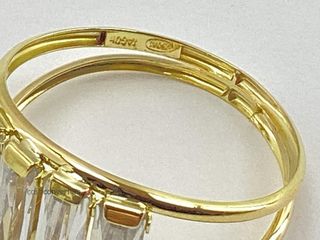 anillo oro 18k con piedra con circonita t. 14 (17,2 mm)