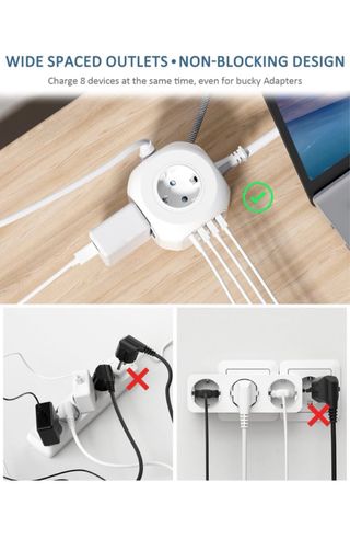 Chollo! Regleta Enchufes LENCENT Cubo 2M Plano
