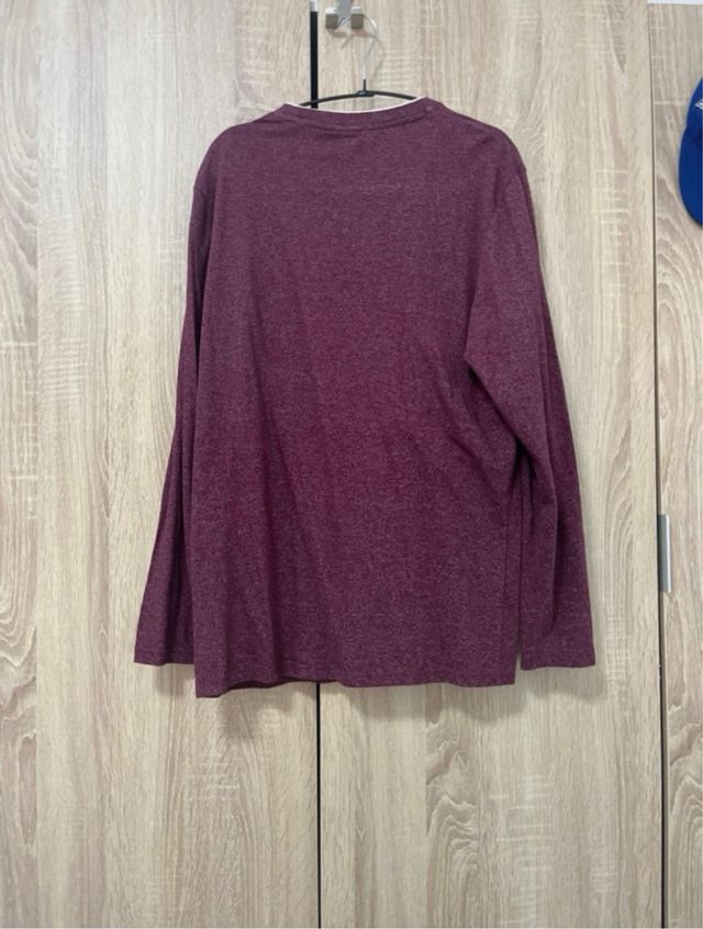 Jersey rojo jaspeado manga larga