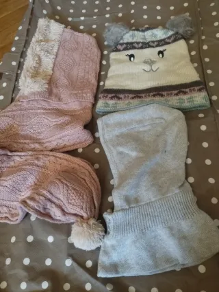 Lote 3 gorros invierno niña 4 años