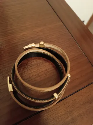 Bracciale donna beige e oro