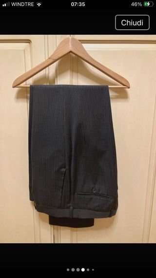 Completo uomo gessato grigio tg 52