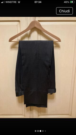 Completo uomo gessato grigio tg 52