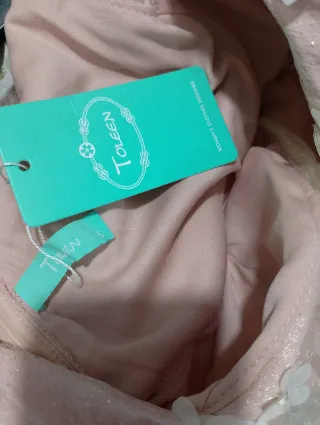 Abito lungo floreale beige/rosa