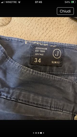 Pantalone uomo Jeckerson tg 34 blu