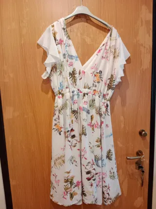 Abito donna ginocchio Lizalu fantasia floreale