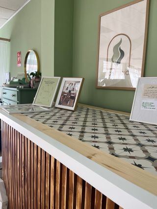 Mostrador de madera hecho a mano