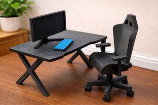 Escritorio y Silla Gamer Miniatura Barbie