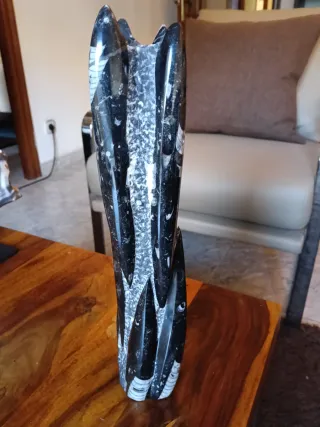 Escultura Fósil Orthoceras Negra