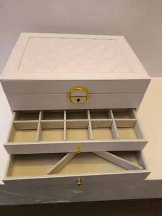 Portagioie grande bianco e oro