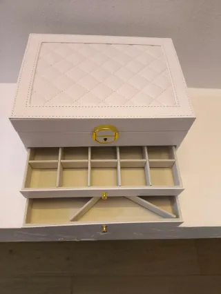 Portagioie grande bianco e oro