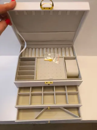Portagioie grande bianco e oro