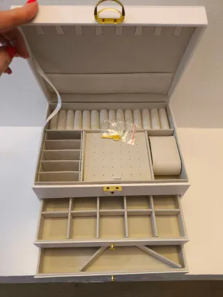 Portagioie grande bianco e oro