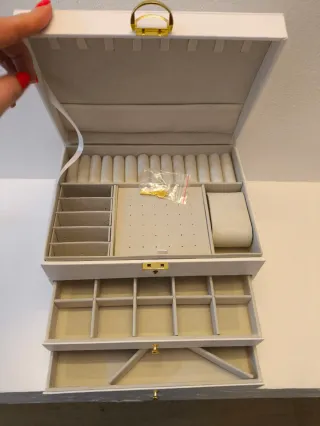 Portagioie grande bianco e oro
