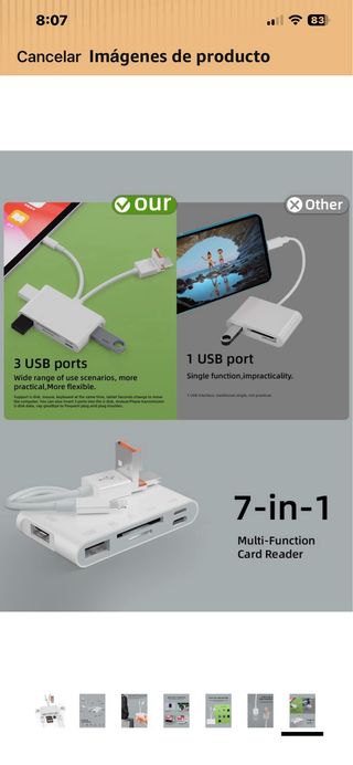 Lector Tarjetas SD 7 en 1 USB C