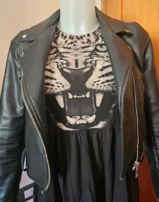 Abito donna vintage Y2K con stampa tigre