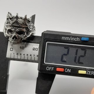 Anello teschio con corona acciaio inox