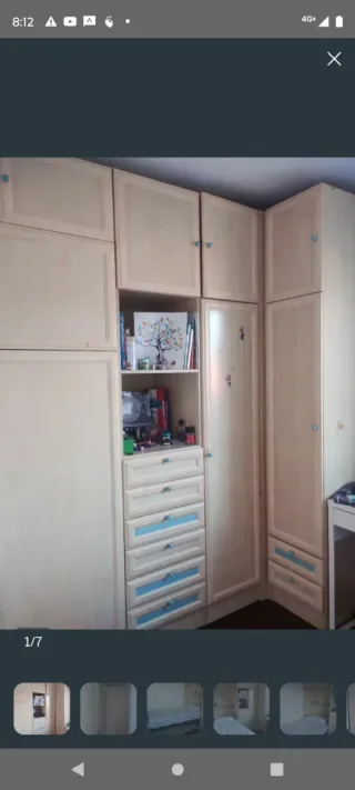 Mueble habitación con cama y armarios