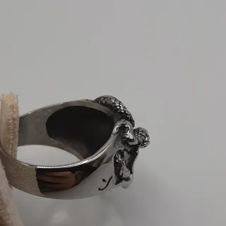 Anello Teschio Serpente Acciaio Inox Misura 21.4mm