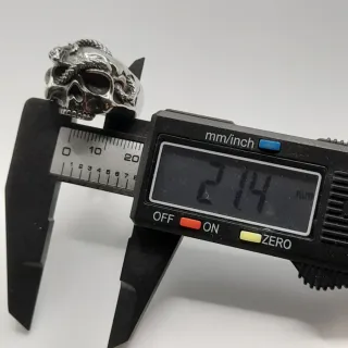 Anello Teschio Serpente Acciaio Inox Misura 21.4mm