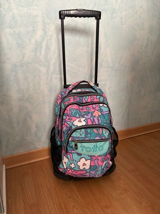 Mochila Totto niña turquesa-morada-rosa