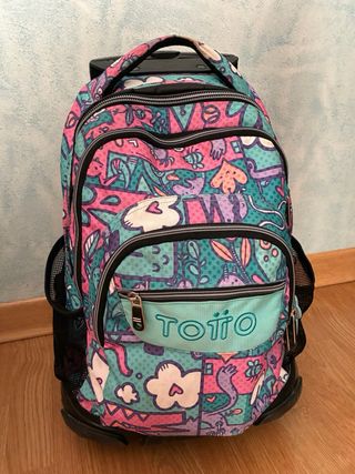 Mochila Totto niña turquesa-morada-rosa