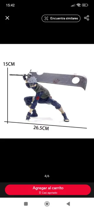 Figura Kakashi Hatake - Naruto 15cm