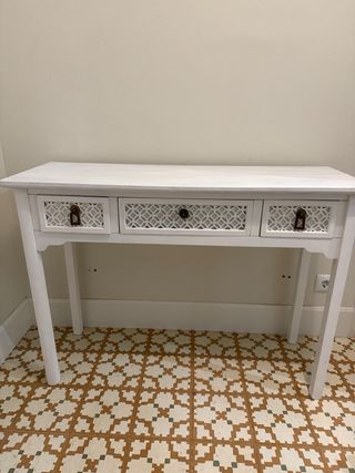 Mueble entrada recibidor de madera blanco