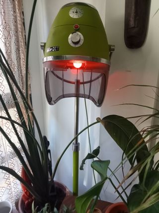 Lámpara Pie Secador Antiguo Super Jet Verde