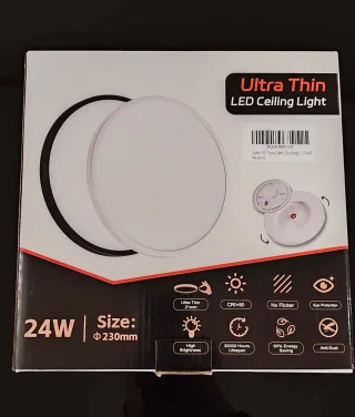Plafón LED Techo 24W Blanco/Negro