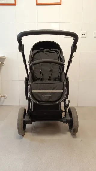 Cochecito de bebé 3 en 1 negro