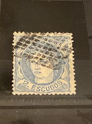 Sello España 1870 2 Escudos Raro