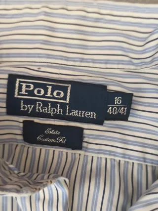 Camisa Polo Ralph Lauren Rayas Azul y Blanca