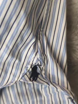 Camisa Polo Ralph Lauren Rayas Azul y Blanca