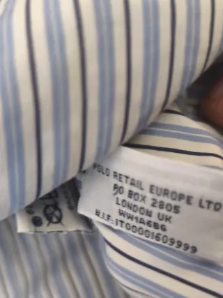 Camisa Polo Ralph Lauren Rayas Azul y Blanca