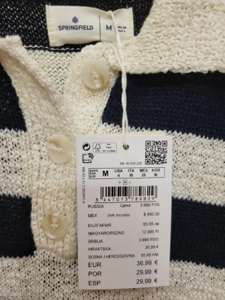 Conjunto Springfield Rayas Azul y Blanco
