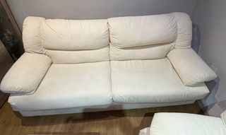 Sofá beige de tela