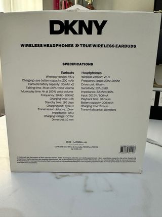 Pack de Auriculares DKNY Inalámbricos Nuevos.