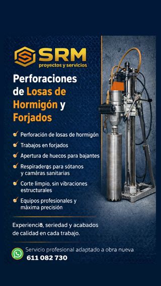 Perforaciones de losas de hormigon y forjados.
