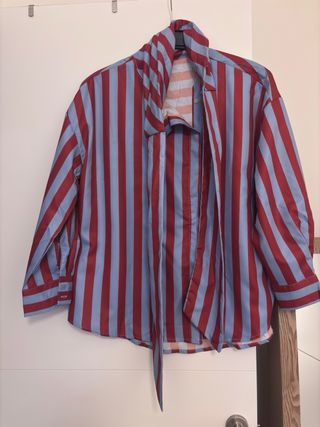 Camisa inspirada en Zara lazo rayas S