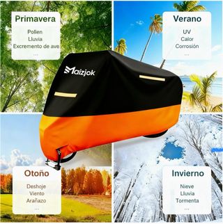 Funda Moto Maizjok Impermeable Naranja Negra