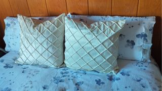 Fundas de cojín decorativas beige, de terciopelo